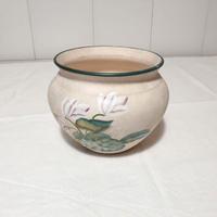 Vaso per fiori portafiori bombato in ceramica deco