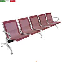 Panca per sala dattesa 5 posti in acciaioRosso