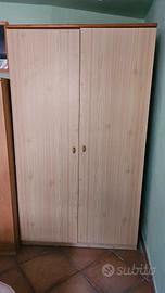 Armadio 2 ante effetto legno chiaro