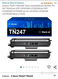 Coloran TN247 TN247BK Toner Compatibili per Brothe