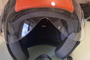 Caschi HD nuovi in pelle  nero /arancio