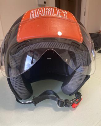 Caschi HD nuovi in pelle  nero /arancio