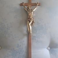 Crocifisso in legno e bronzo