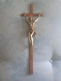 Crocifisso in legno e bronzo