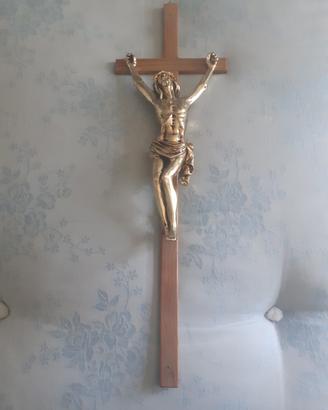 Crocifisso in legno e bronzo