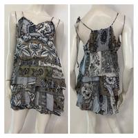 TWIN SET Vestito abito beige celeste fantasia
