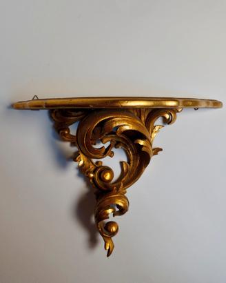 Mensola legno foglia oro primi del 900