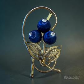 Spilla vintage filigrana dorata con ribes anni 60