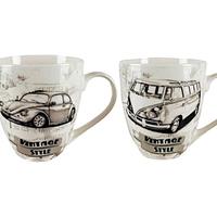 Set di 2 tazze Vintage Style in porcellana, 550ml