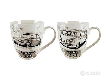 Set di 2 tazze Vintage Style in porcellana, 550ml