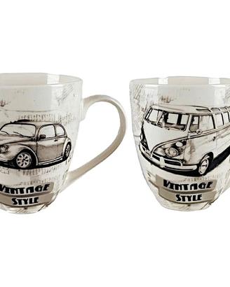 Set di 2 tazze Vintage Style in porcellana, 550ml
