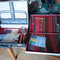 SERVIZIO POSATE ACCIAIO 18/10 E ORO ZECCHINO 