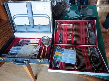 SERVIZIO POSATE ACCIAIO 18/10 E ORO ZECCHINO 