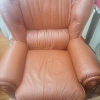 divano + 2 poltrone in pelle