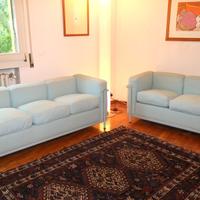 LC2 Cassina divano azzurro vintage fine anni '70