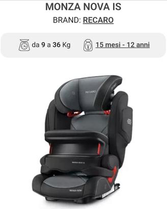 Seggiolino auto  Recaro Monza Nova IS