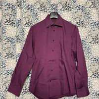 Camicia uomo bordeaux elegante manica lunga