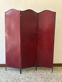 Paravento pieghevole vintage a tre pannelli H108
