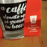 Set 3 bicchierini caffè in vetro 90ml - Galileo