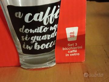 Set 3 bicchierini caffè in vetro 90ml - Galileo