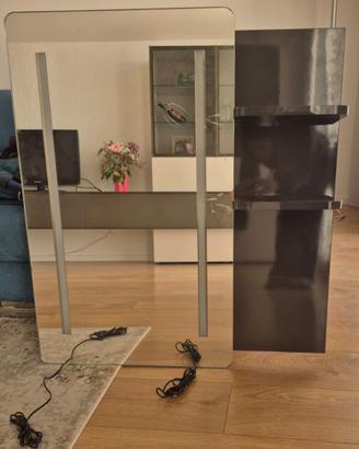Specchio con luci LED+mensole in legno nuovissim