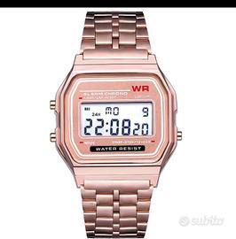 Orologio vintage stile Casio oro rosa
