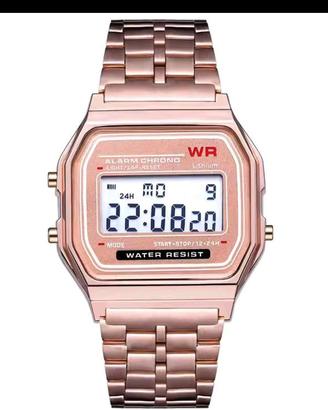 Orologio vintage stile Casio oro rosa