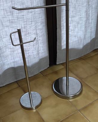 Set piantana porta asciugamani e rotolo carta igie
