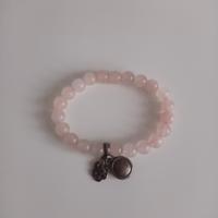 braccialetto in quarzo rosa