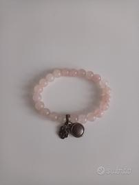 braccialetto in quarzo rosa