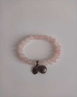 braccialetto in quarzo rosa