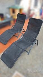 2 sdraio reclinabili nere da esterno