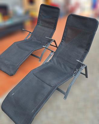 2 sdraio reclinabili nere da esterno