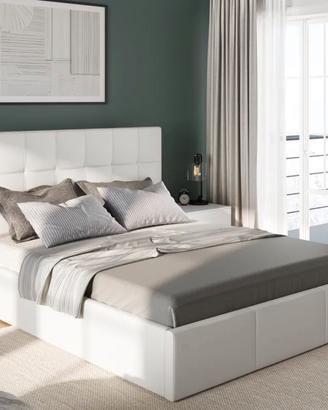 Letto contenitore con doghe