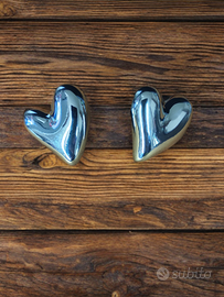 Orecchini a lobo Cuore argentato