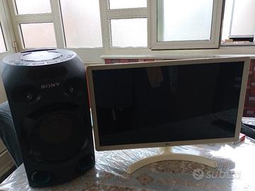 cassa bluetooth Sony e TV LG bianca HD 29 pollici 