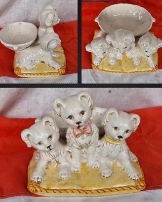 ceramica 3 cagnolini anni 50,si spedizione 