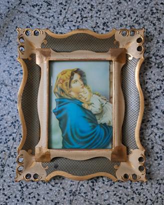 quadro legno vintage Madonna  bambino