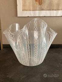 Vaso Fazzoletto grande Venini Bianconi Murano '80
