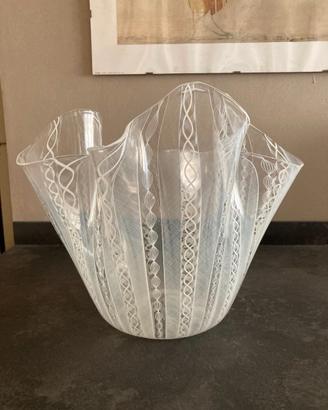 Vaso Fazzoletto grande Venini Bianconi Murano '80
