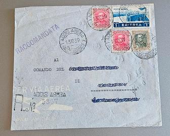 Busta colonie ottobre 1939 posta aerea Torino- Add