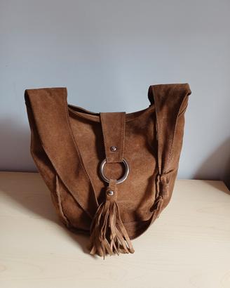 BORSA  SCAMOSCIATA IN PELLE 