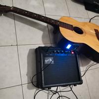 chitarra  con amplificatore 