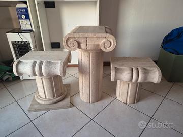 Capitelli Ionico in vero travertino