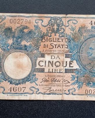 5 LIRE REGNO D'ITALIA