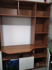 Parete attrezzata ciliegio-panna