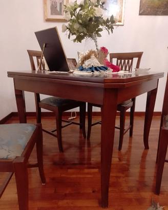 Tavolo quadrato allungabile legno massello