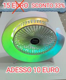 Ventilatore 2 in 1 con lampada a led notturna