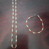collana e bracciale perla e corallo