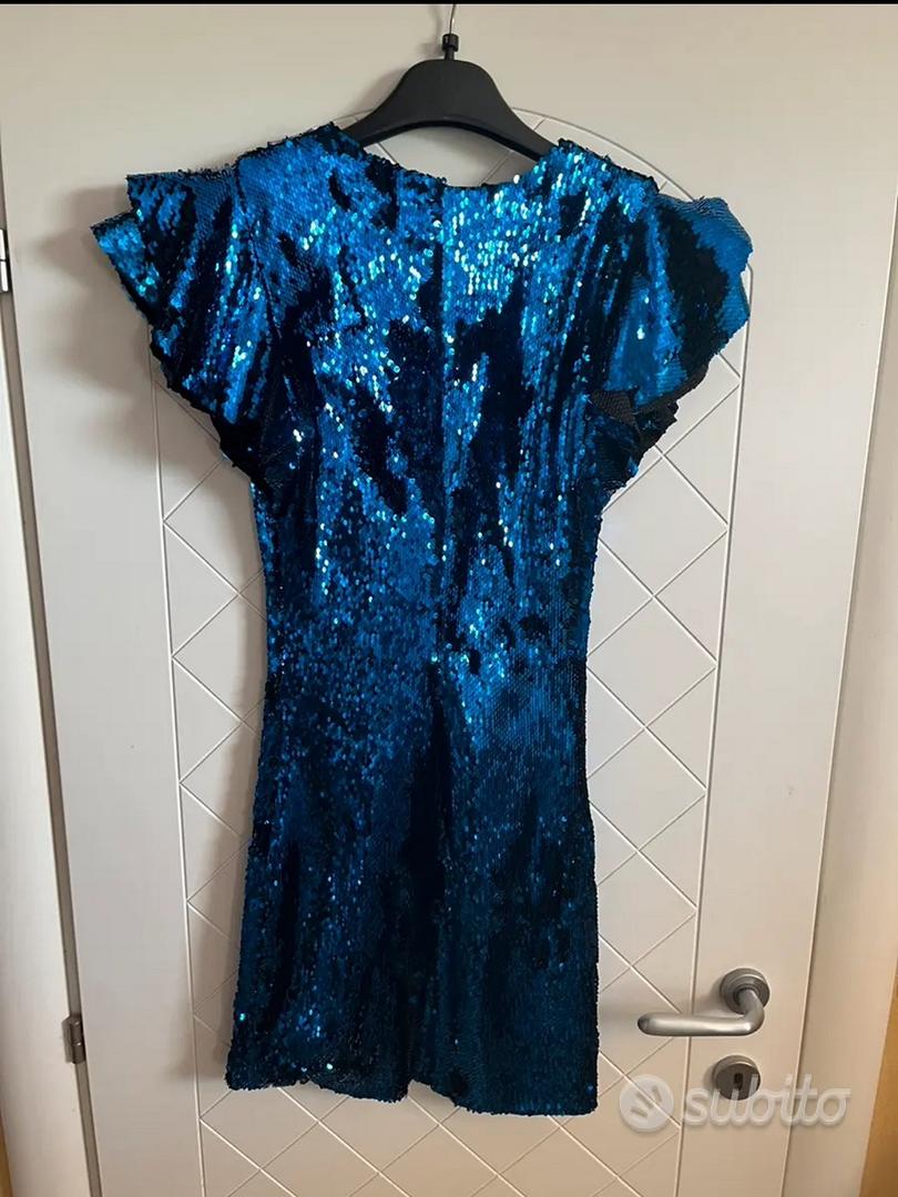 Zara vestito sale paillettes blu